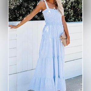 Rosedress blue and white striped, maxi dress, Size S, new with tag